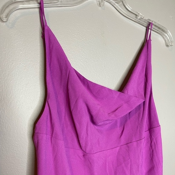 Steve Madden Tarin Dress L Orchid Purple Asymmetric Hem Slip Midi NWT - Picture 7 of 13